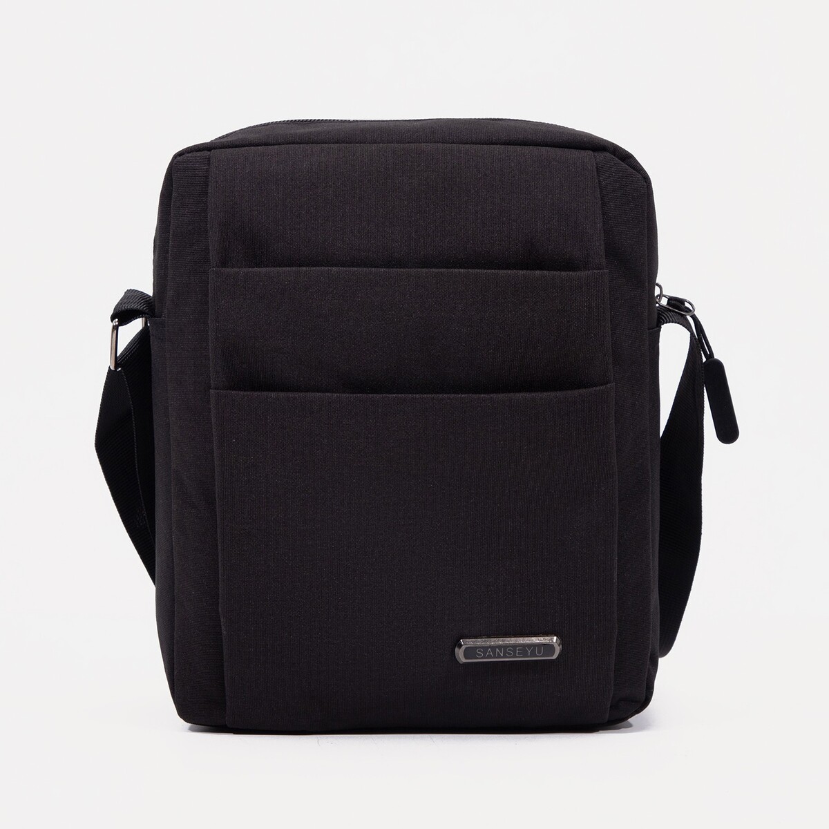 Сумка мужская, регулируемый ремень, цвет черный