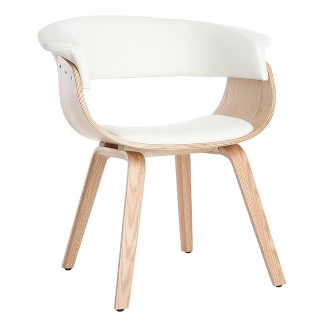 стул-кресло AMARANT 560х680х770мм фанера клена/искусственная кожа белый/светлое дерево