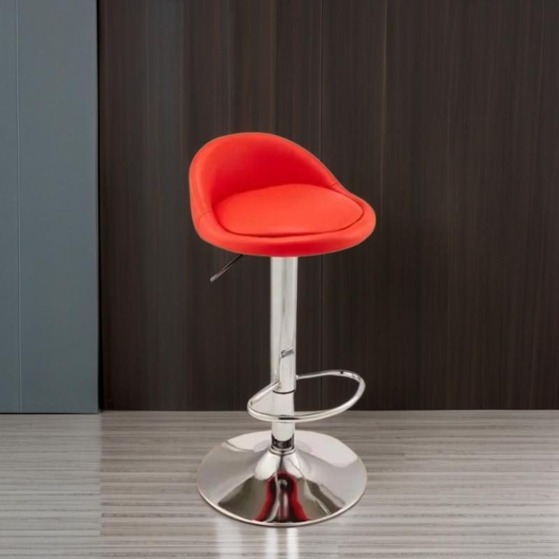 Спинка Табурет Обеденный стул Регулируемый Кожа PU Барный стул Вращающиеся Барные стулья Мягкая подушка Обеденный стул Домашняя мебель красный