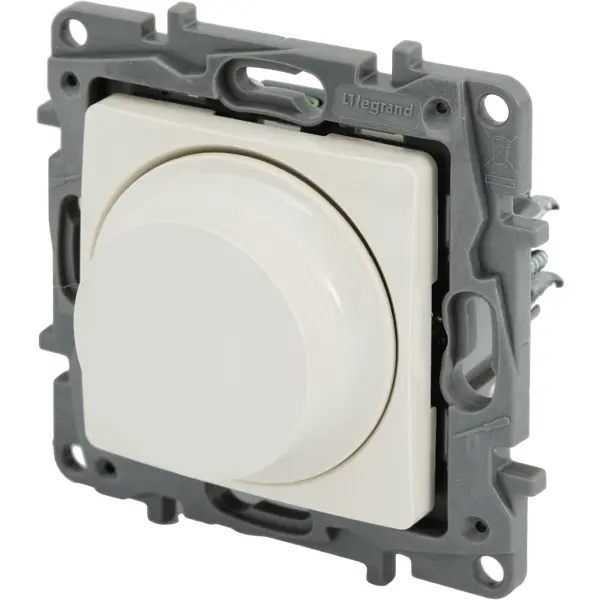 Диммер поворотно-нажимной универсальный LED - Legrand Etika - 300Вт без нейтрали - слоновая кость