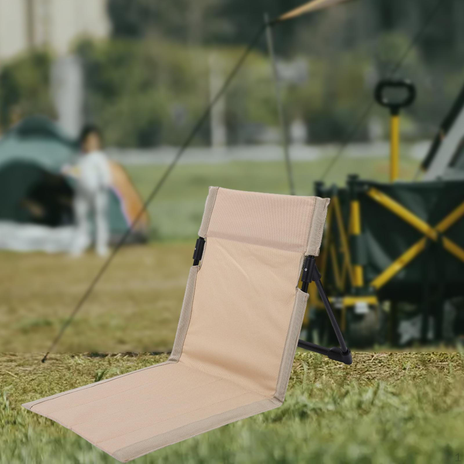 Пляжный шезлонг Пикник Спинка Стул Складной Легкий Железная трубка Многоцелевой Прочный Регулируемый бежевый