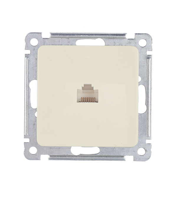 Розетка компьютерная Hegel Master встраиваемая слоновая кость RJ45 (РСК-400-01)