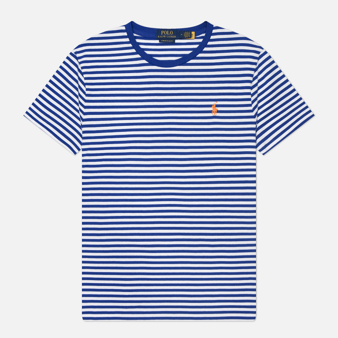 Мужская футболка Polo Ralph Lauren Embroidered Logo Stripe Custom Slim